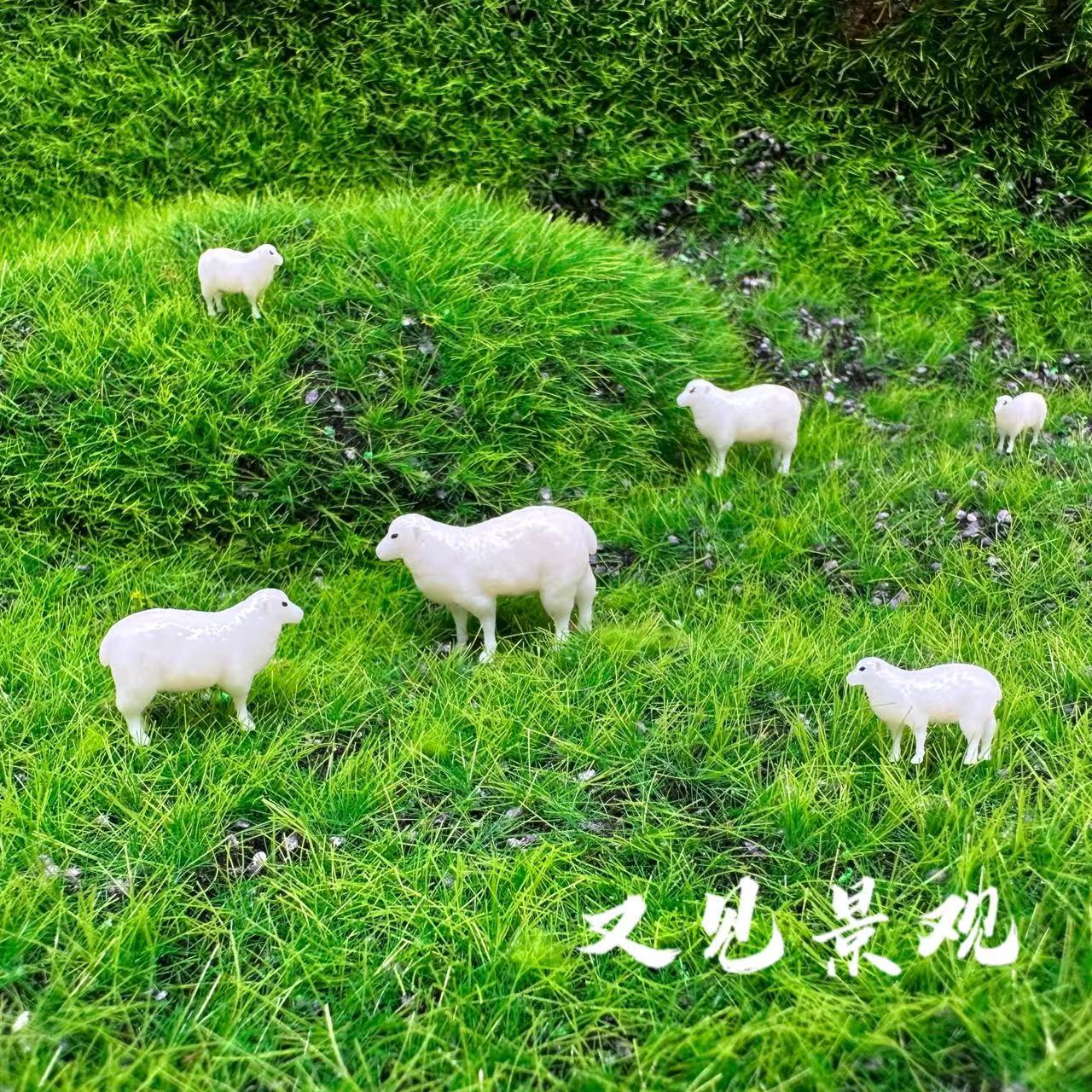 绵羊——树脂动物微景观精美摆件奇石沙盘假山置景装饰摆盘都可用