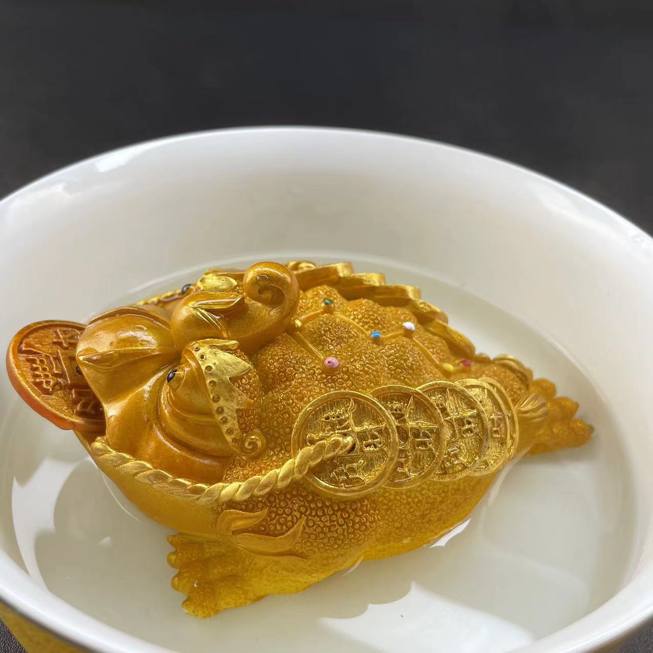金色创意手工蟾蜍摆设摆件精美变色茶宠茶周边茶玩茶道把玩摆件