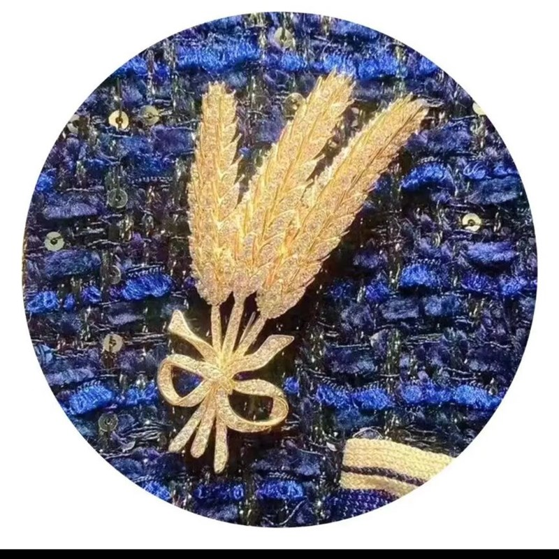 铜合金胸针 季阿玛施新颖麦穗胸针气质锆石高级时尚百搭饰品别针