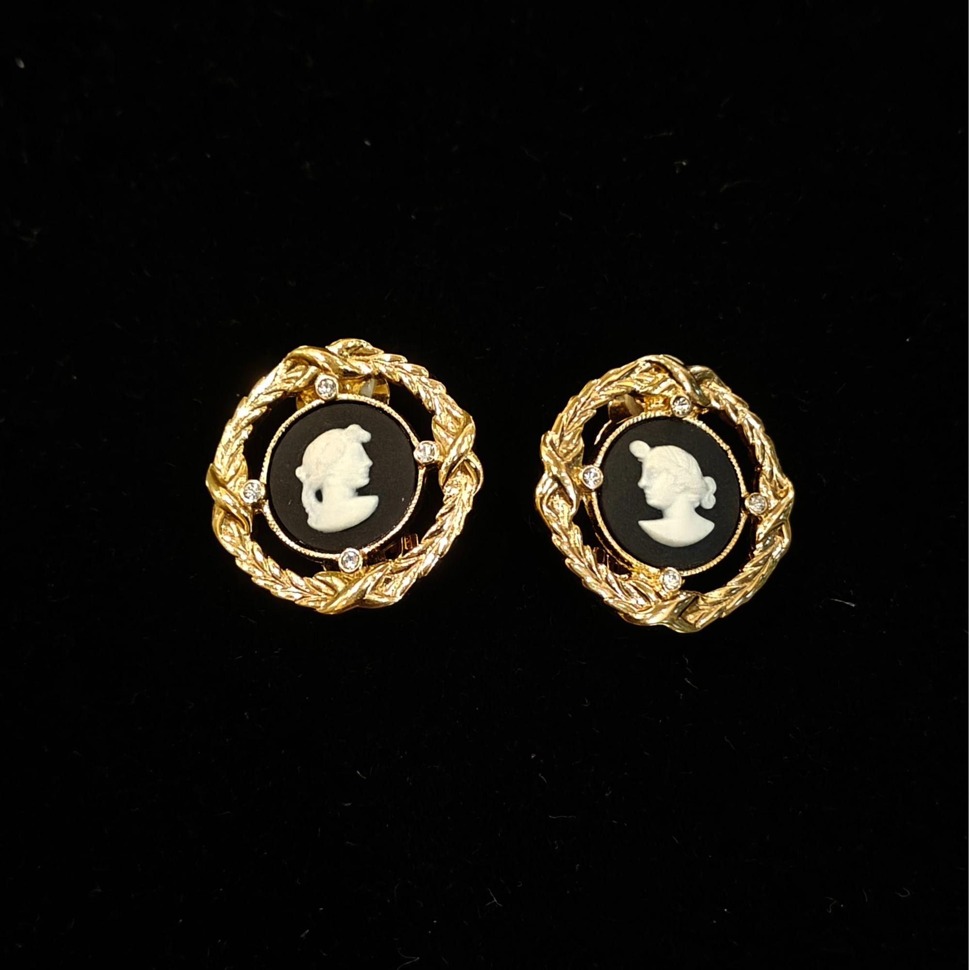 铜合金莫桑石耳饰 中古耳夹