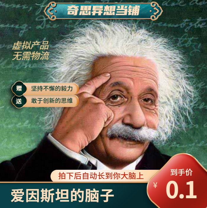 爱因斯坦的脑子加强版/高智商/聪明脑子拍下自动长脑子里