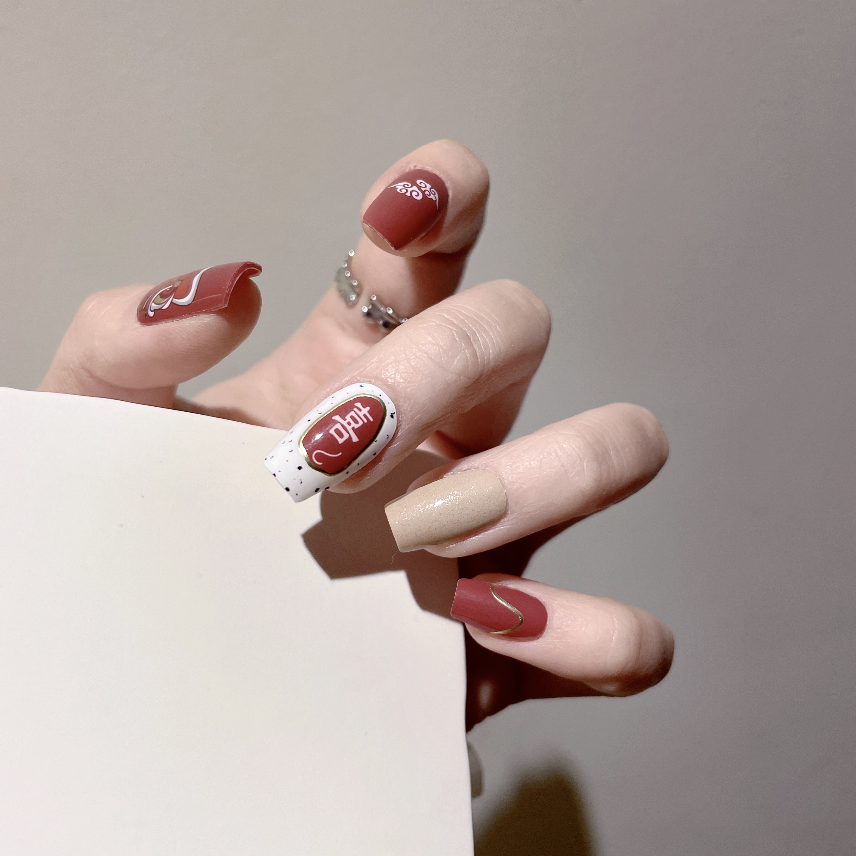 [137]懒人防水凝胶美甲贴22指双头（可贴2-4双手）气质时尚