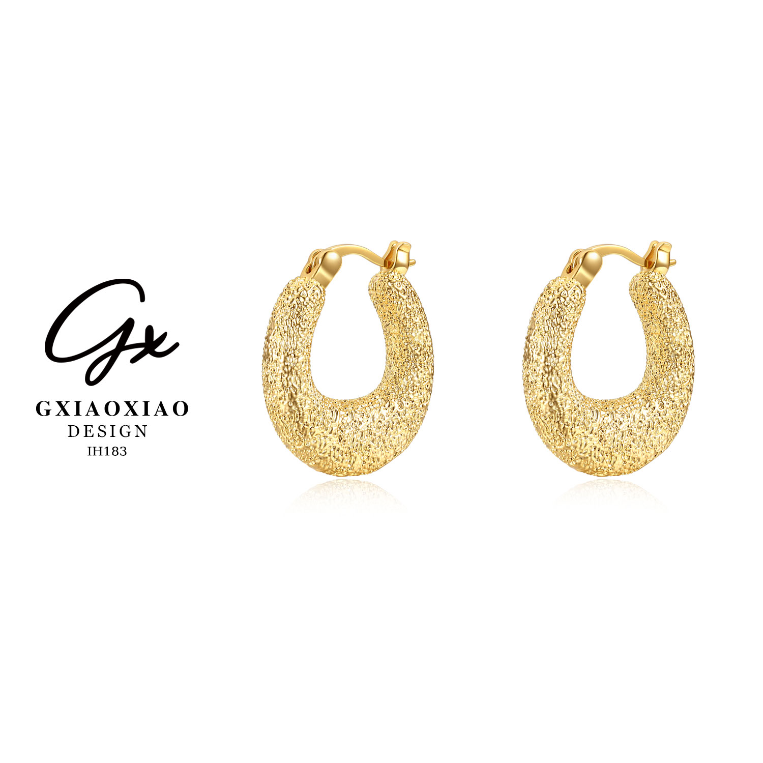 铜合金耳饰 GXX 【指月】法式复古高级感不规则耳环 IH183