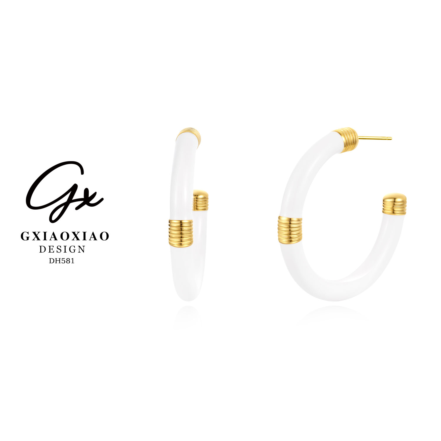 铜合金耳饰 GXX 法式轻奢气质高级感大C形耳环 DH581