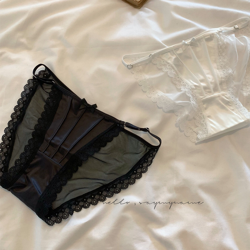 缎面一根带低腰内裤女轻薄款网纱透气日系纯欲性感新款半透明