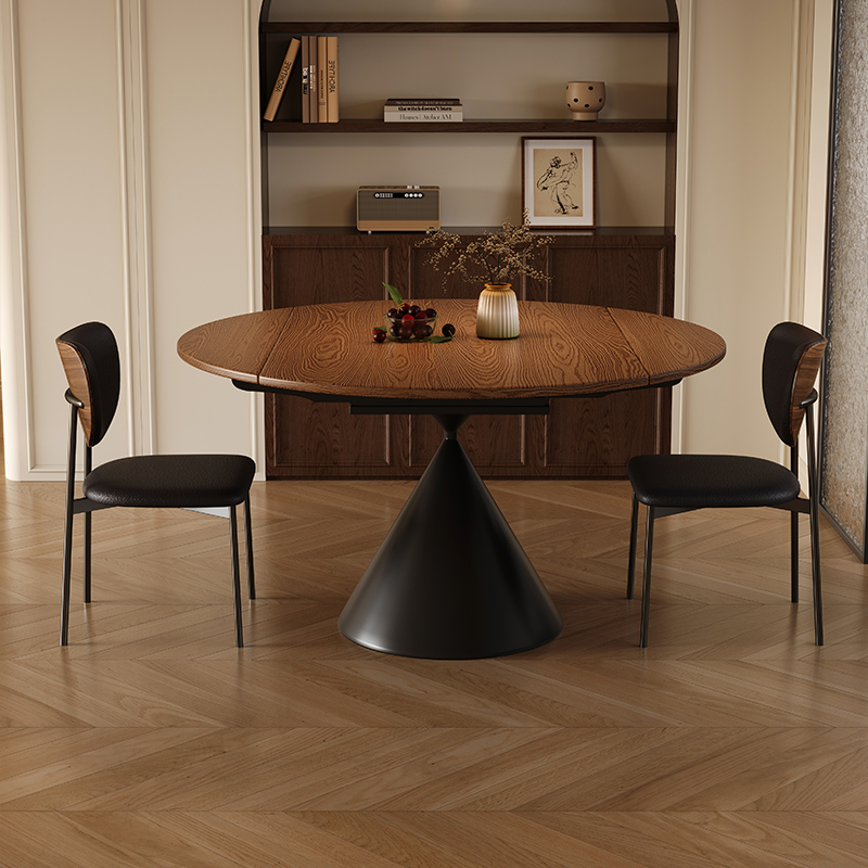 【活动】【方圆两用】中古风餐桌法式实木餐桌洽谈漏斗桌折叠沙漏餐桌