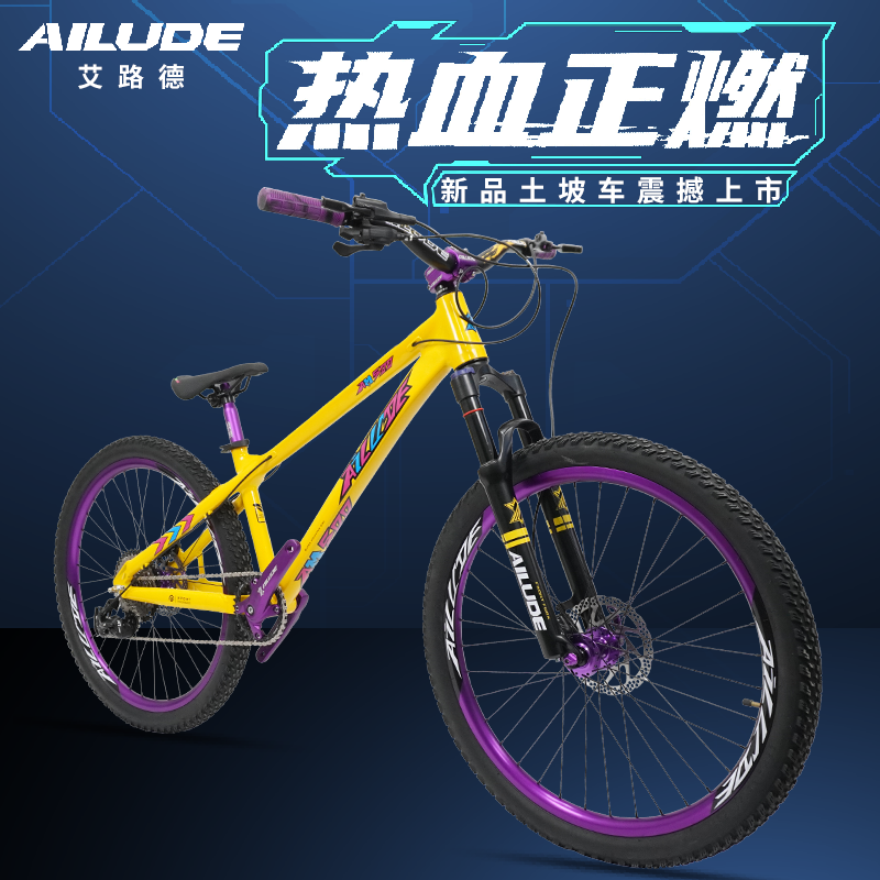 AILUDE场地自行车骑行表演车动作自行车脚踏车单车单盘单速十速