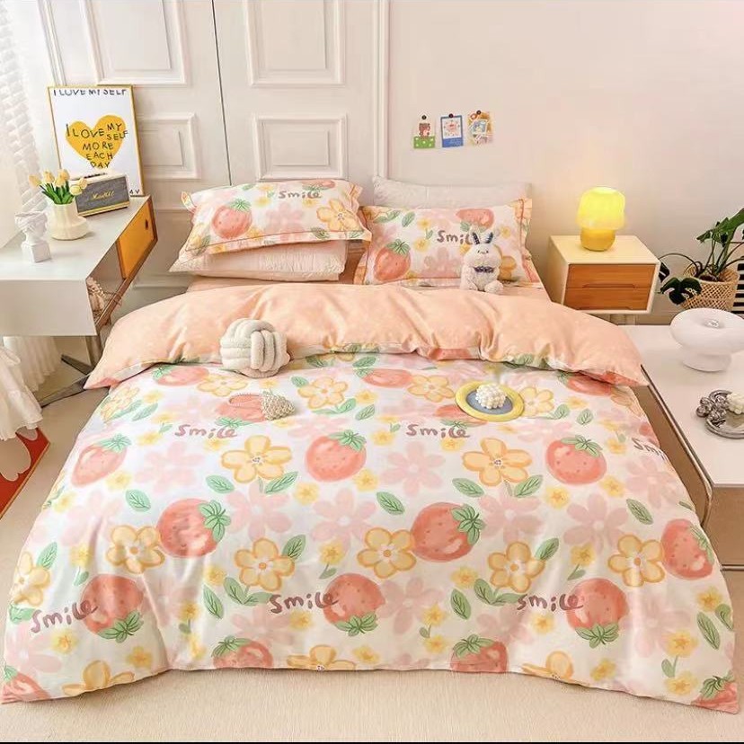 【卡布林粉 】纯棉斜纹粉色可加工亲肤透气床单被罩枕套布料送拉链