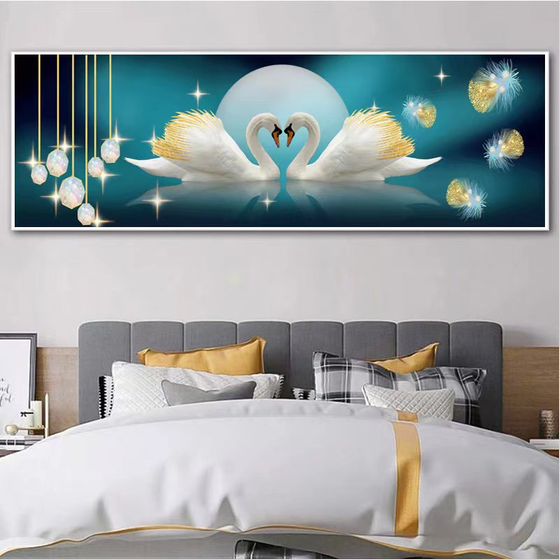 【美娜丽莎】天鹅湖简约现代十字绣卧室儿童房33色满绣无勾边