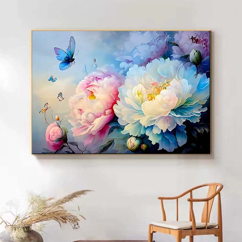 【大格】卡通卧室蝶恋花十字绣46色满绣无勾边温馨刺绣