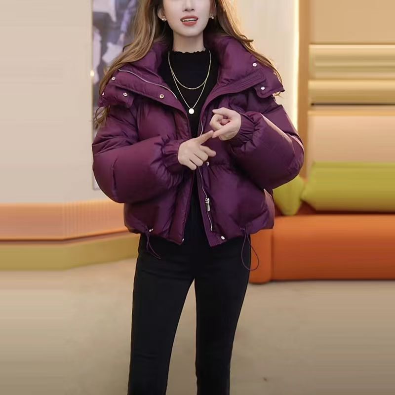 2024秋冬新款女士棉服外套棉袄小个子短款加厚面包服连帽女装棉衣