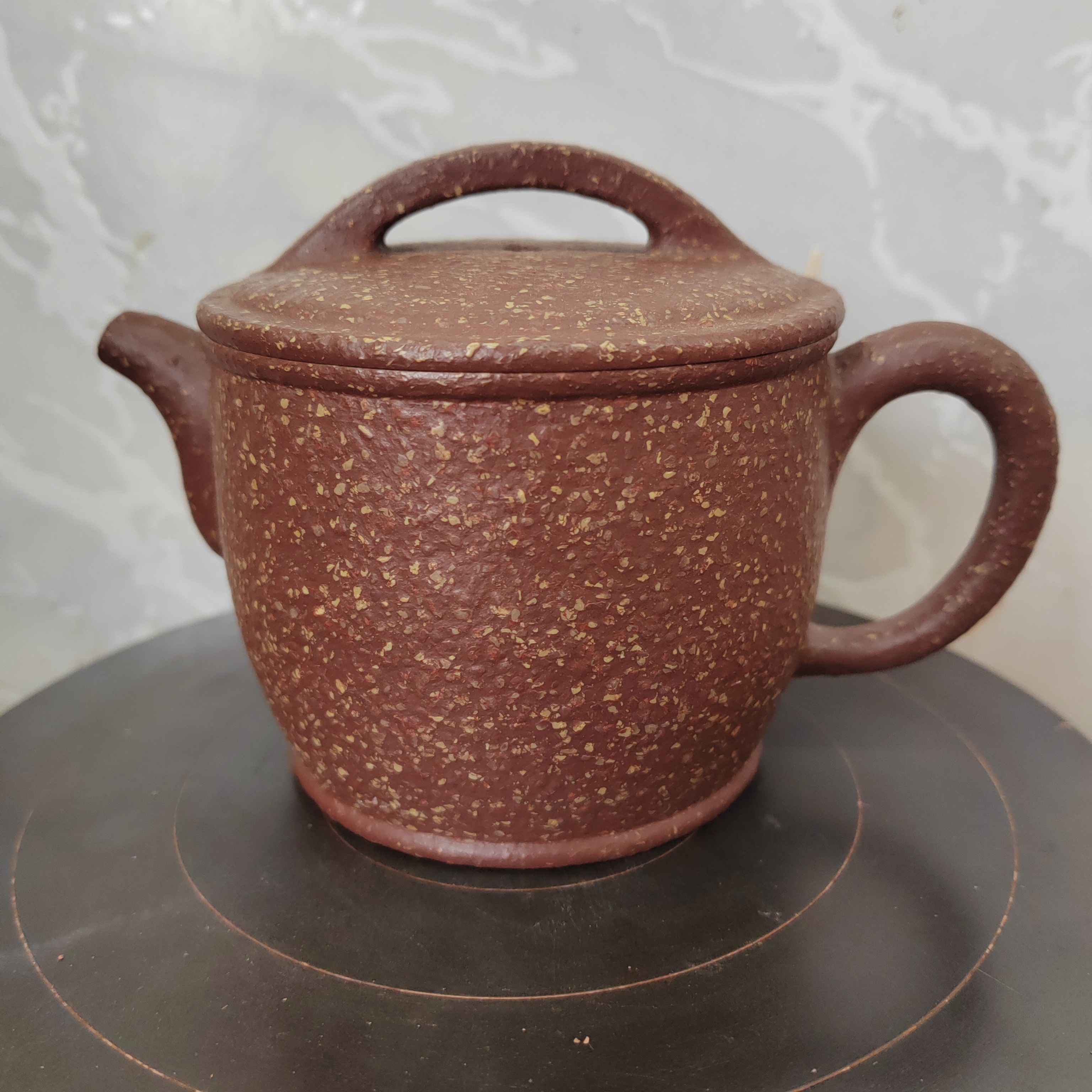 汉瓦壶，全手工，手磨料原矿红降坡，8目