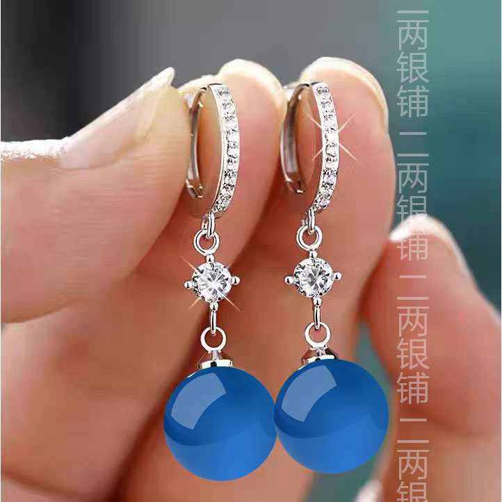 天然玛瑙耳环女2025年轻奢小众高级感气质耳坠送妈妈礼物百搭耳饰