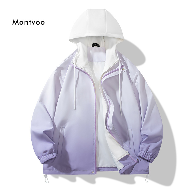MTVO迈特优秋季外套休闲情侣百搭连帽防风宽松薄款防水男士7833
