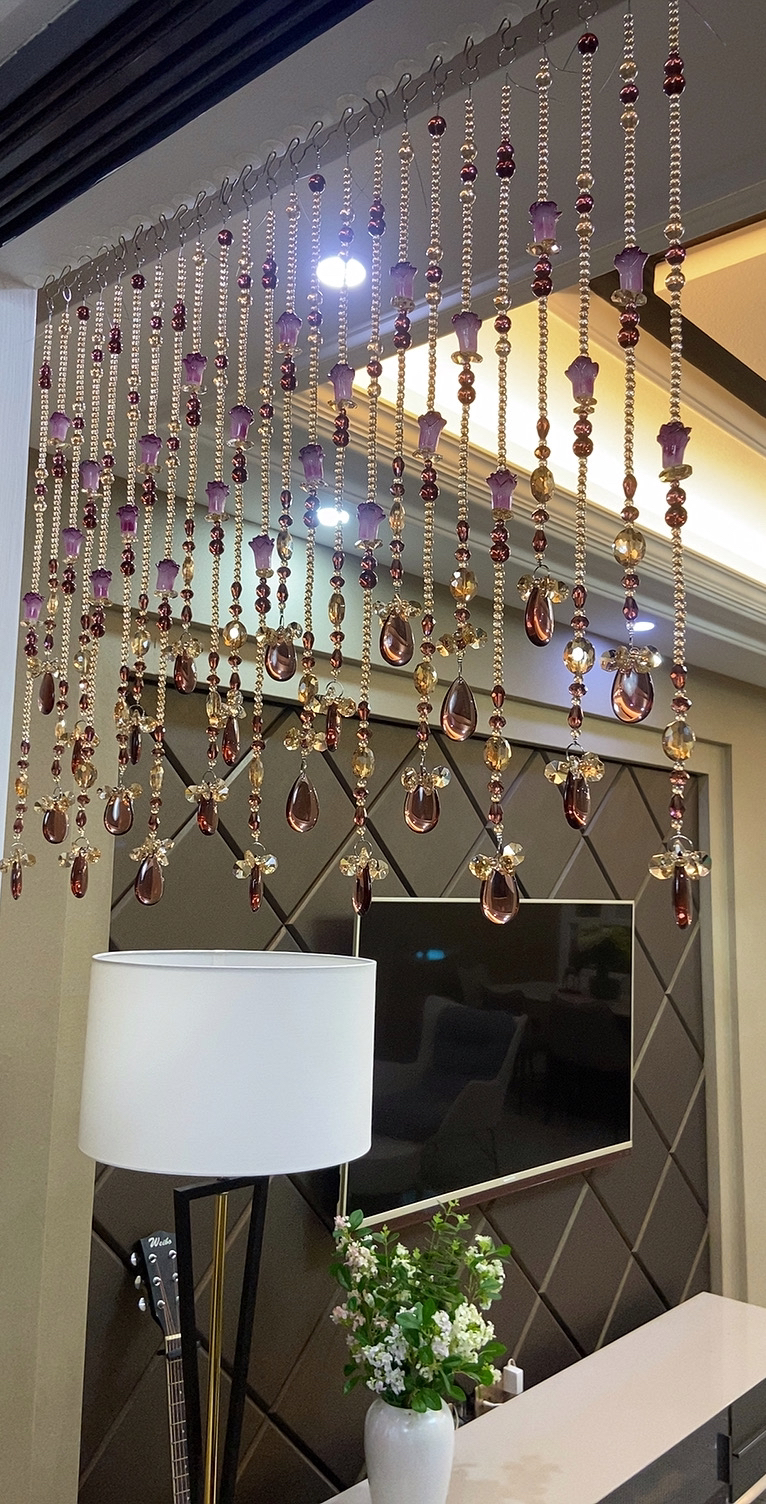 酒红金聚宝盆水滴吊坠 定制帘