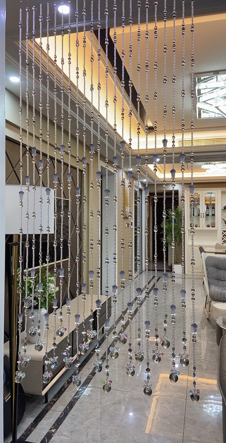 七彩灰大白菜长门帘 定制款珠帘