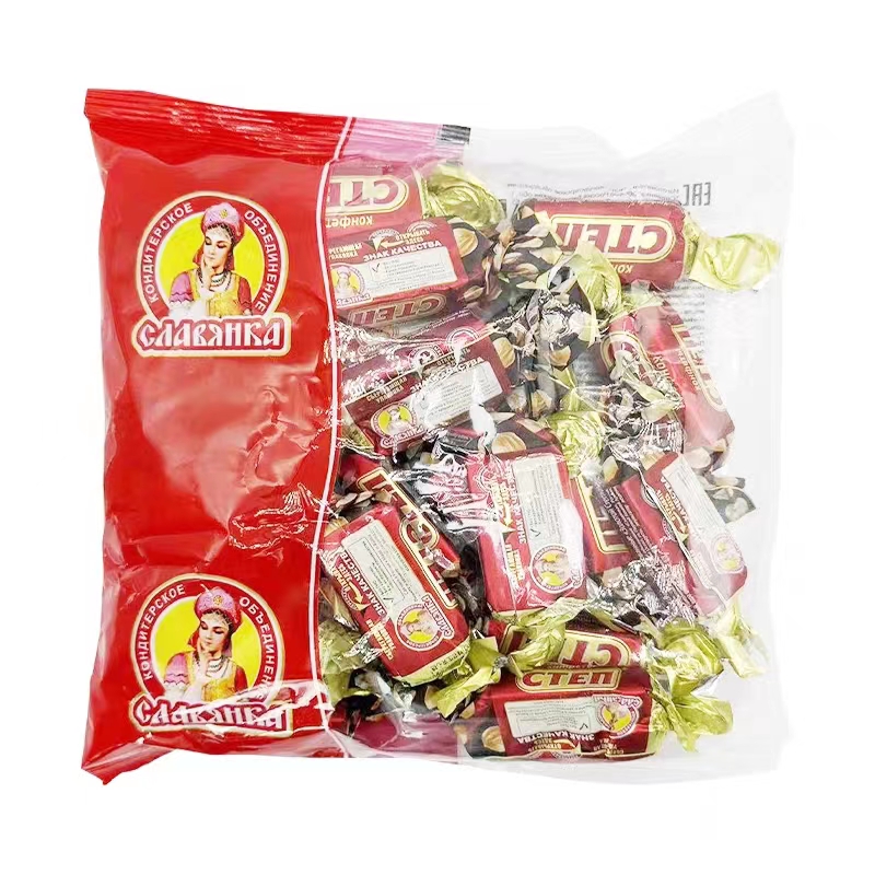 俄罗斯进口斯拉夫牌酱皮花生夹心果仁巧克力休闲喜糖
