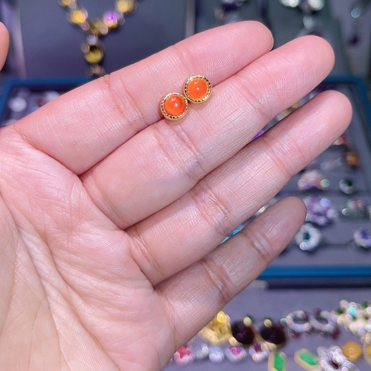 【闪购商品】南红玛瑙耳饰银S925镶嵌