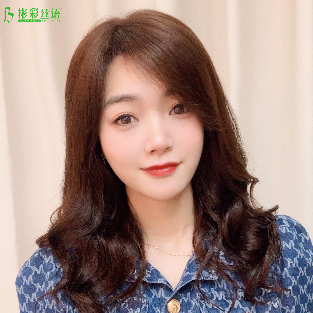 [过肩长发]任意烫染定制手工纯真发气质假发栗棕色自然色调节