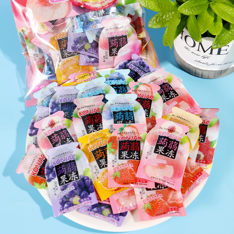 【约50个/袋】巧遇心蒟蒻果冻低卡零脂肪低热量果汁果冻休闲零食