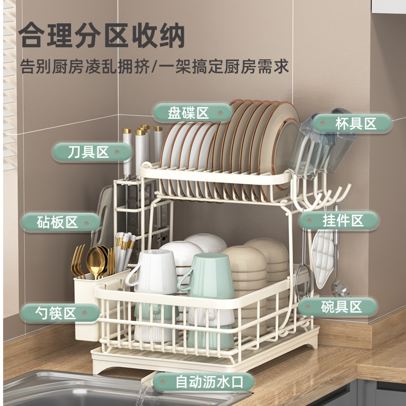 沥水架厨房置物架台面放碗盘碗筷沥水篮多功能碗碟收纳架