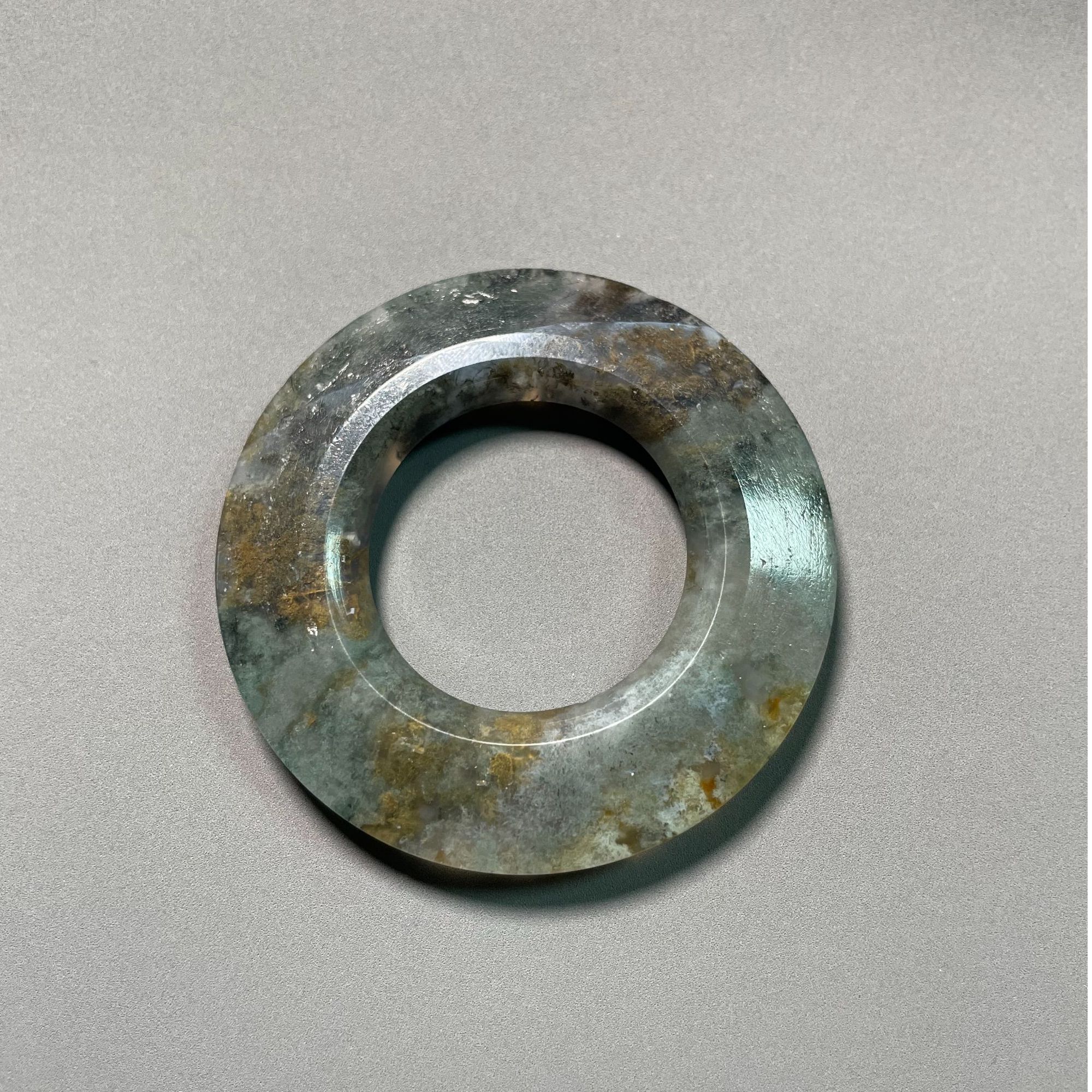 玛瑙三才环 包浆浑厚 光气十足 沁色美 支持复检