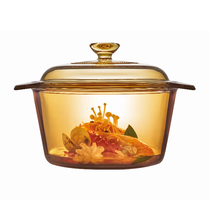 康宁VISIONS法国进口3L养生锅晶焰透明可视烹饪双耳多用耐热品质