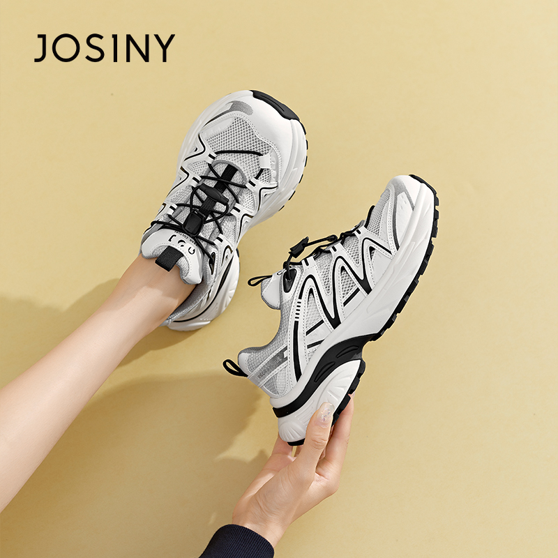 卓诗尼新款秋季2024女士休闲运动老爹鞋增高登山旅游外穿百搭时尚