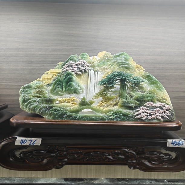 手工雕刻山水摆件