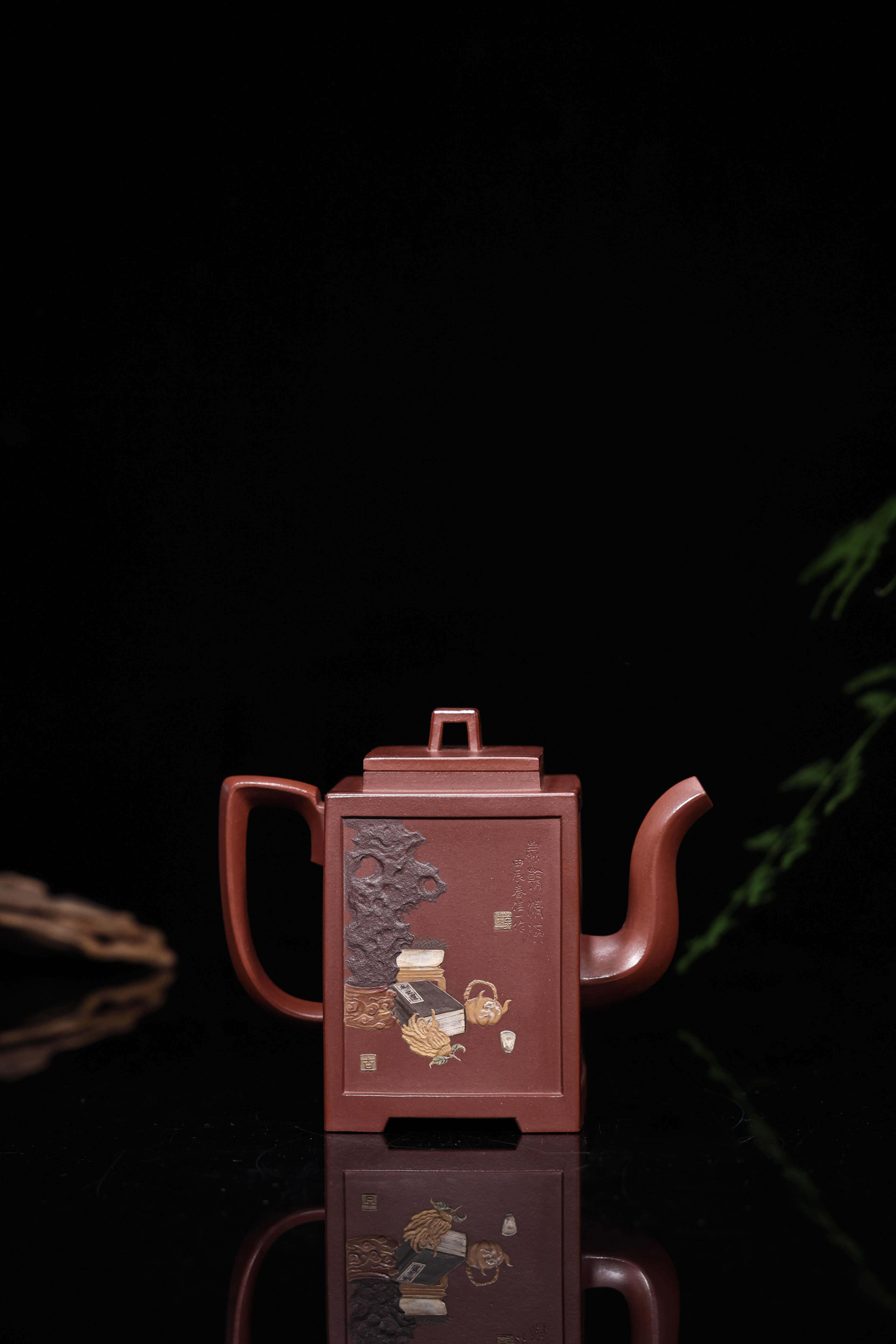 万佳一精美泥绘装饰，高奢定位，博古通今壶，底槽清泥料，380毫升