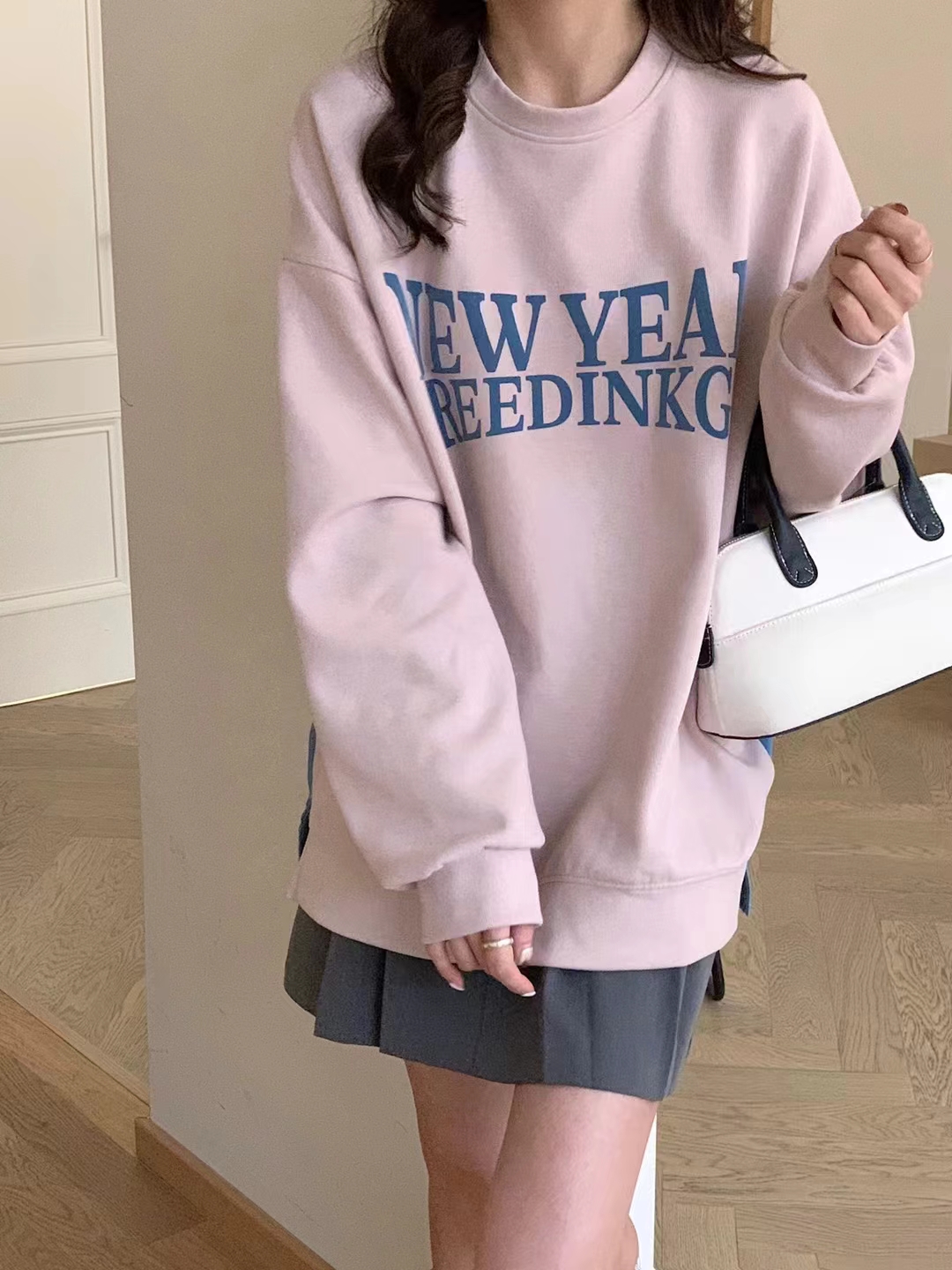 即墨卫衣上衣工厂后背牛仔拼接卫衣款秋季休闲宽松春秋慵懒风卫衣