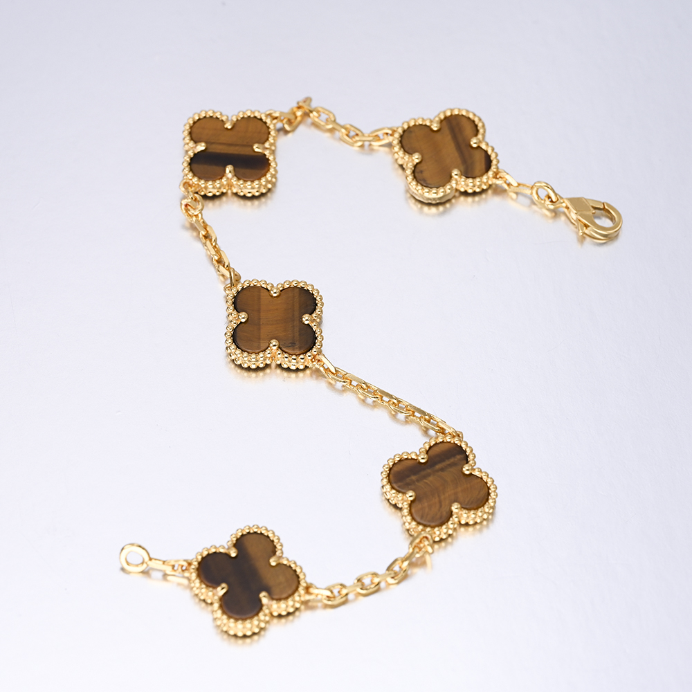 铜合金手链 虎眼五花手链真金电镀【V金系列】-2281