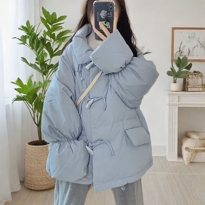 2024新款牛角扣棉袄女装冬季新款棉服短款小个子棉服外套