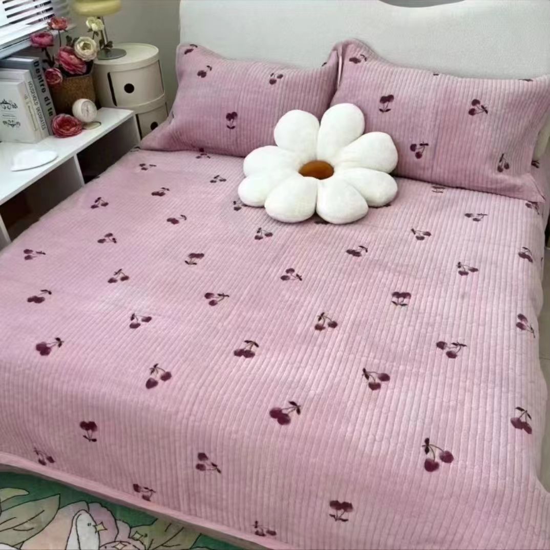 榻榻米床单多功能双面加绒防滑夹棉绗缝牛奶绒升级云朵绒三层加厚