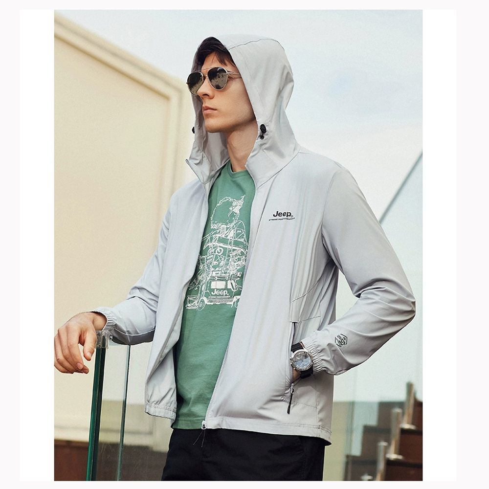 男士防晒皮肤衣连帽亲肤冰感透气夏季防晒服户外运动外套