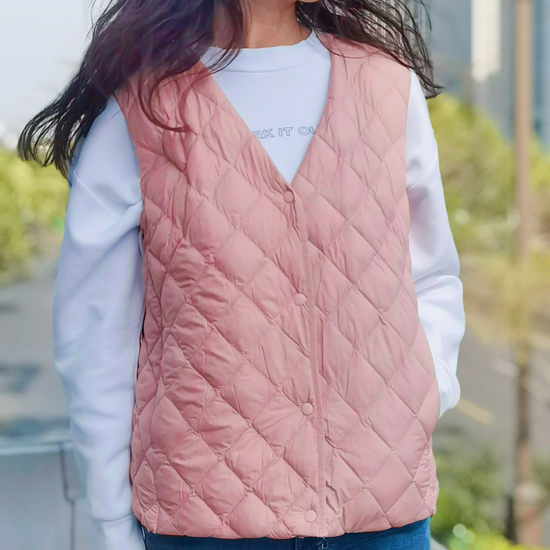外贸女士优衣保暖羽绒般柔软棉背心内胆秋冬百搭舒适马甲