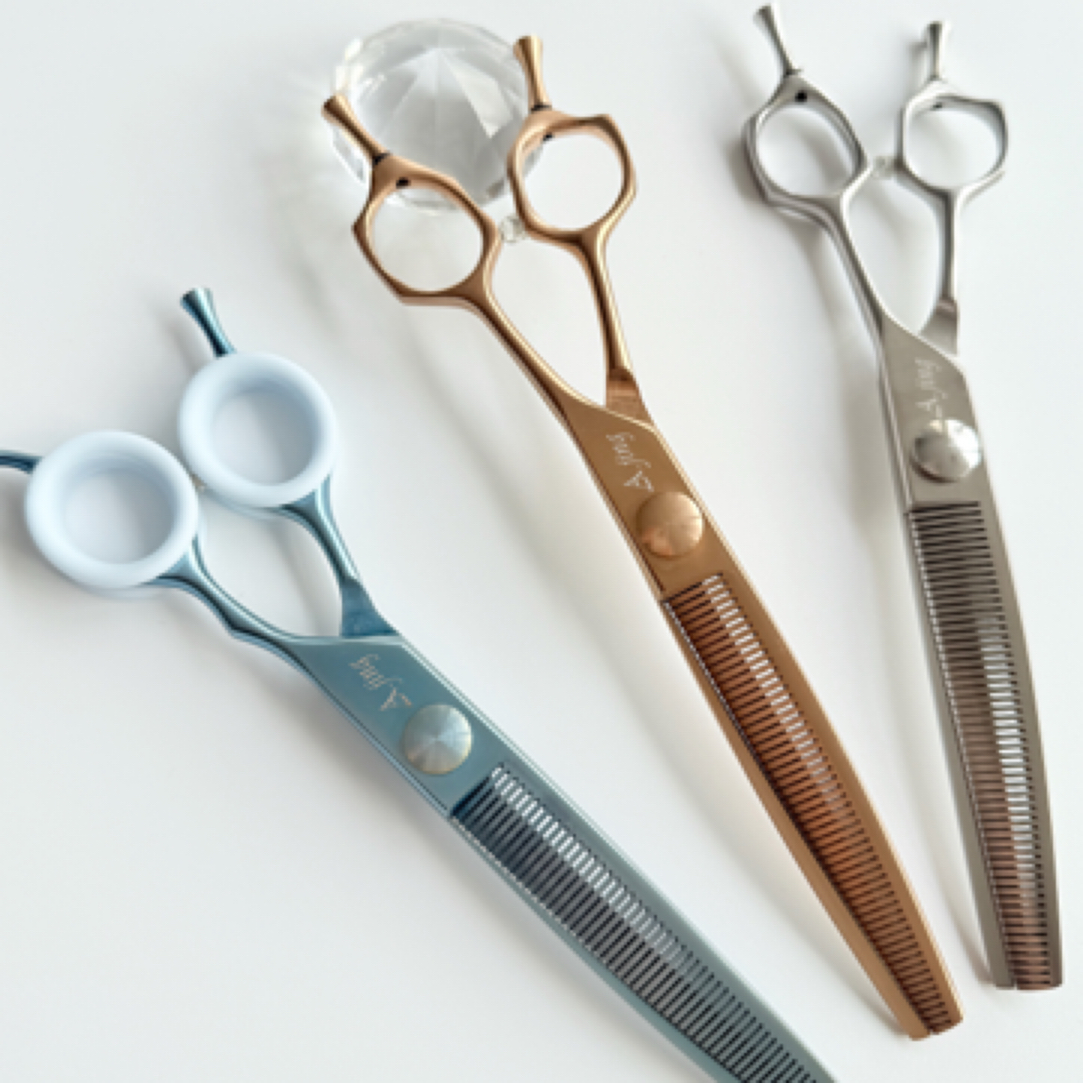 弯牙剪7.0寸专业宠物剪刀精修弯牙剪【30%-35%】落毛量三色