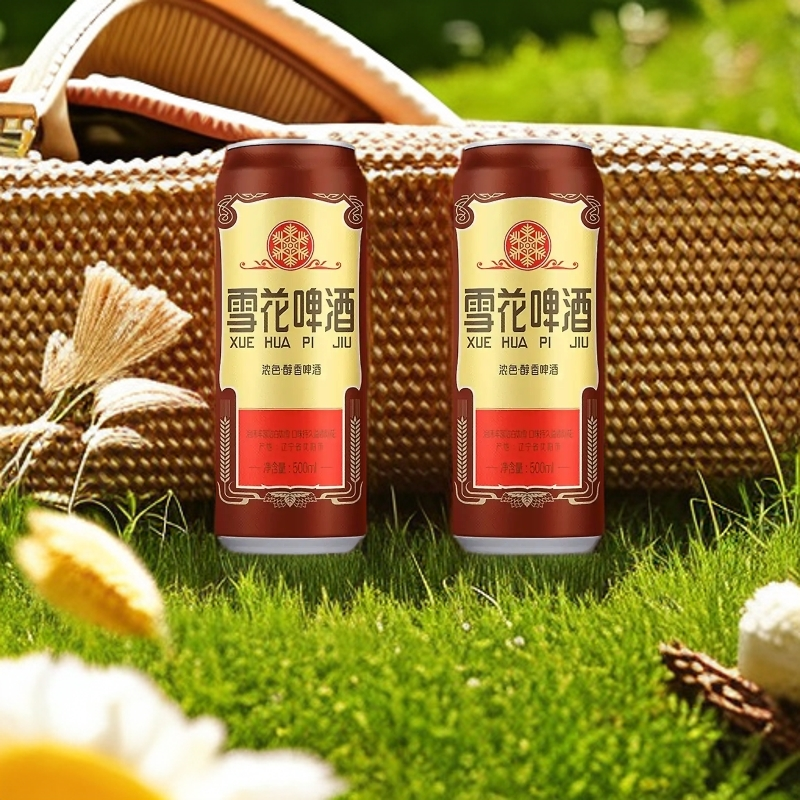 雪花啤酒沈阳经典老雪花易拉罐装优质酿造500ml*2装