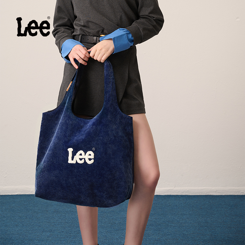 Lee丹宁工装灯芯绒托特包秋冬时尚休闲百搭单肩潮流包包