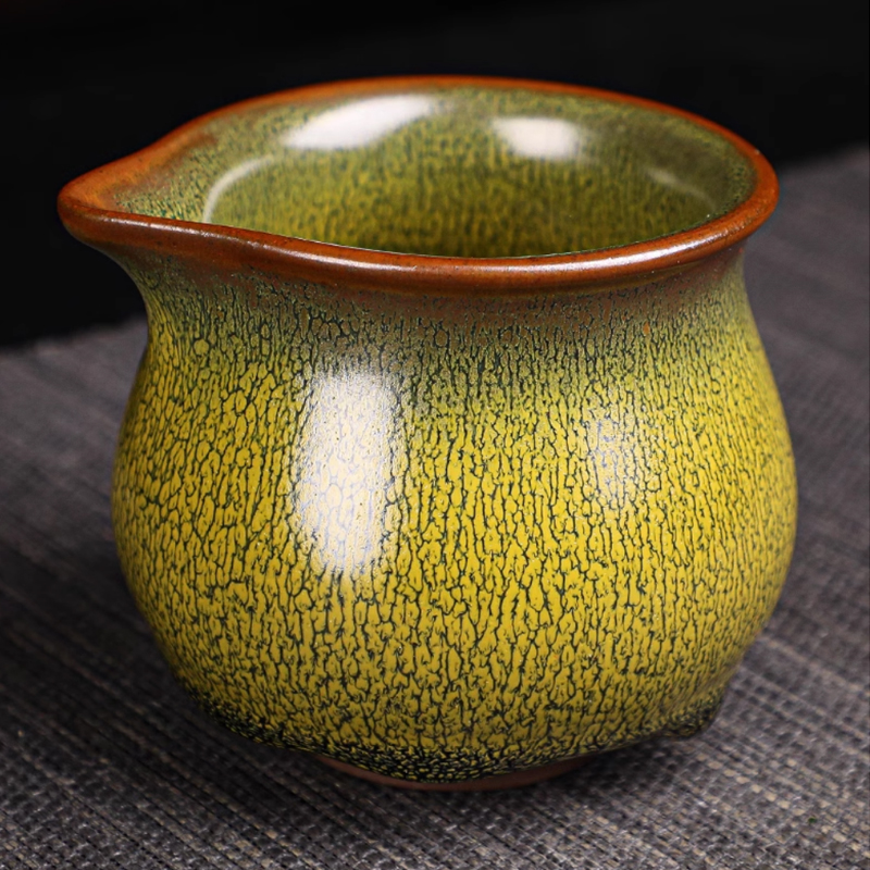 张国平绿鹧鸪建盏公道杯大容量防烫茶海不烫手公杯家用功夫分茶器