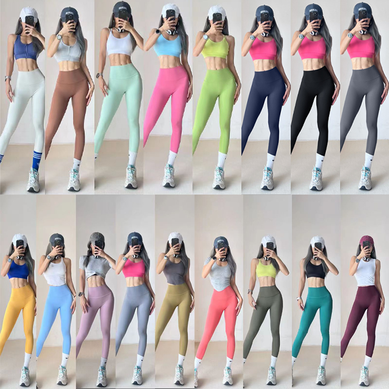 夏季专业高腰薄款紧身裤打底裤瑜伽裤运动外穿速干弹力瑜伽裤提臀