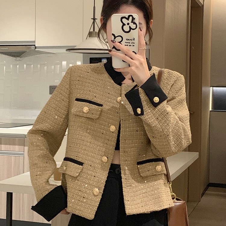 法式小香风名媛外套女高级感2023新款小个子韩系气质短款上衣上衣