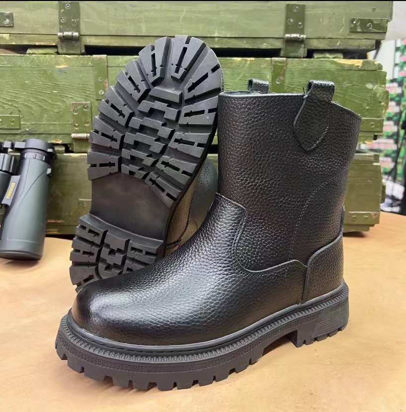 加厚冬季低帮5539款防滑保暖防寒黑色短靴厚底真皮休闲时尚百搭