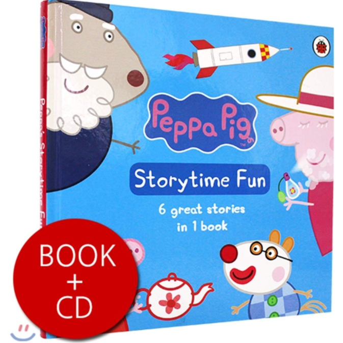 Peppa Pig Storytime Fun英文原版小猪佩奇绘本 带CD 精装6合1