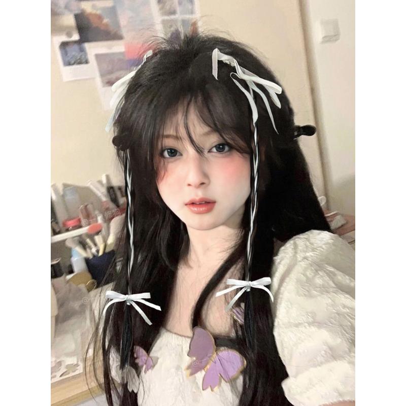 丝带编发麻花辫子女芭蕾风网红绑发甜美可爱蝴蝶结拳击辫马尾头饰