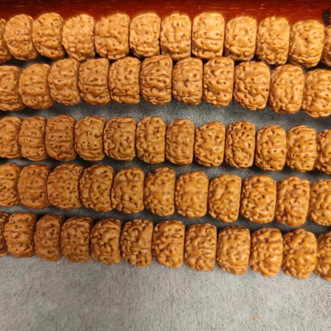 【藏式平细麦穗】108长串麦穗盘龙纹小金刚108籽菩提平细藏切长串