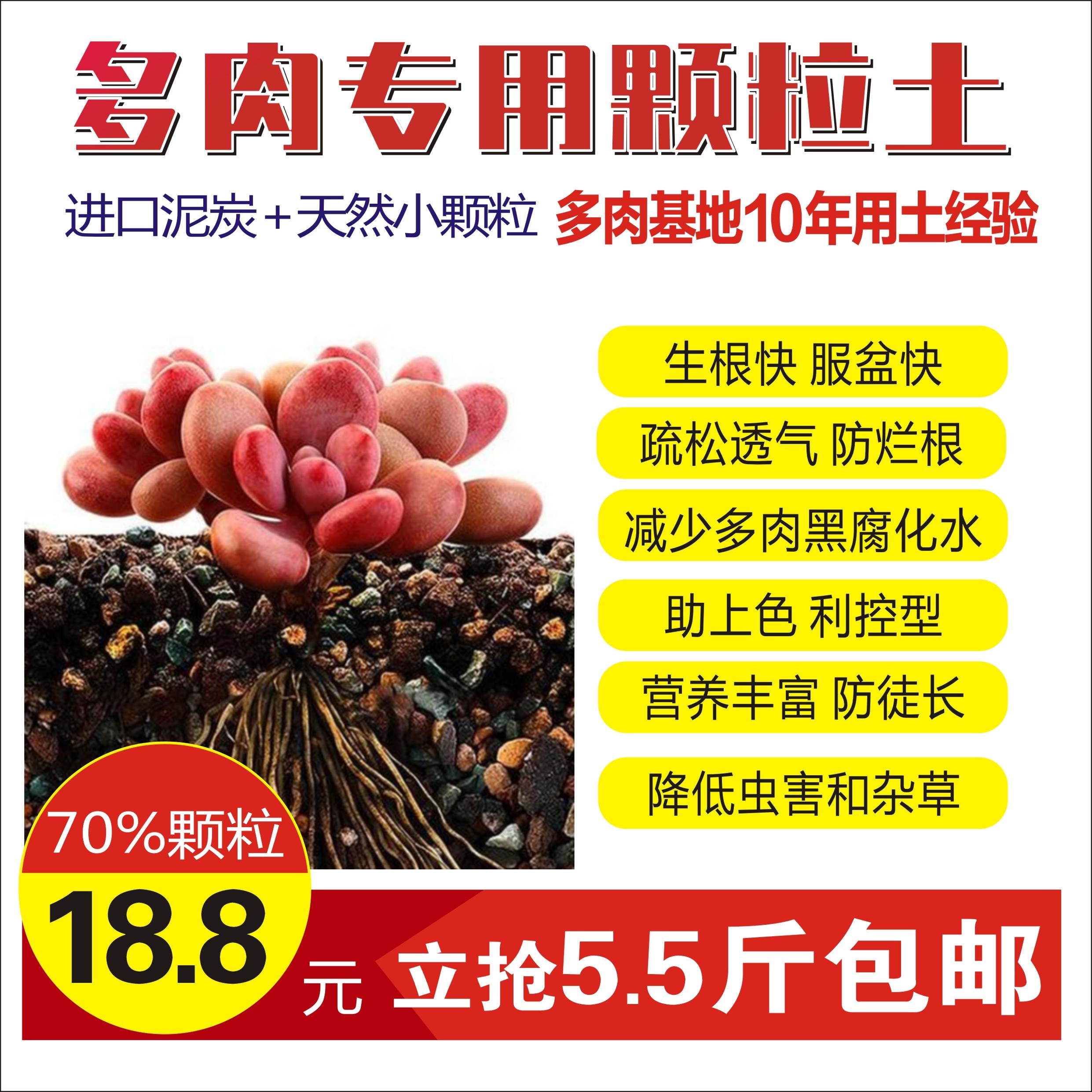 欢乐阳台多肉专用颗粒土5.5斤