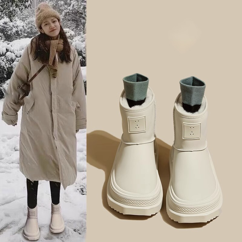 国潮皮毛一体加绒加厚面包大棉鞋年新款冬季东北厚底雪地靴女