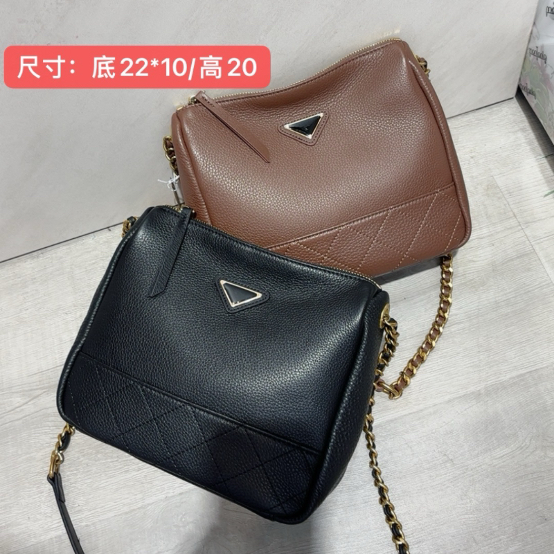 3609头层牛皮链条斜挎女包时尚休闲