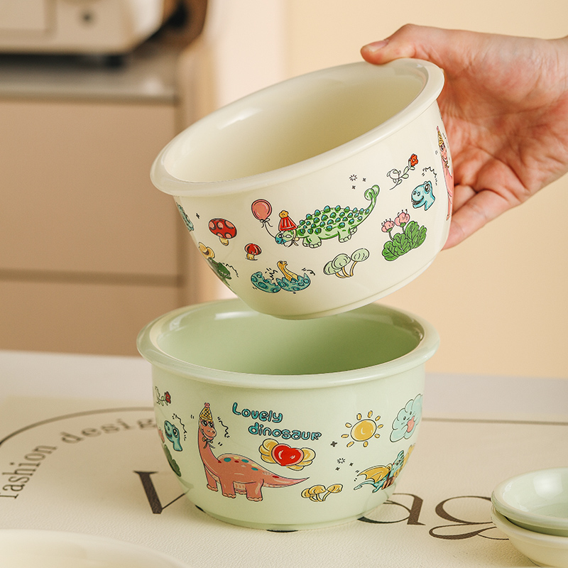 儿童卡通恐龙餐具欧式时尚饭碗可爱家用饭碗面碗盘碟个人专用餐具